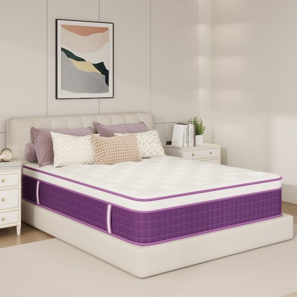 Hybrid Mattress Queen Size, 12 in. Medium Firm Queen Mattress in a Box with Euro Top with Edge Support and CertiPUR-US