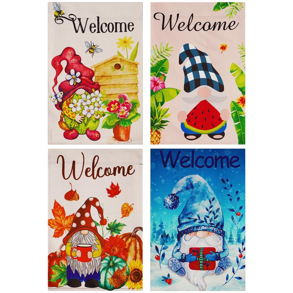 1 ft. x 1.5 ft. Seasonal Gnomes Garden Flag 4-Piece Set 2-Sided Garden Flag Polyester Printed Blockout price history on PriceWatchPro