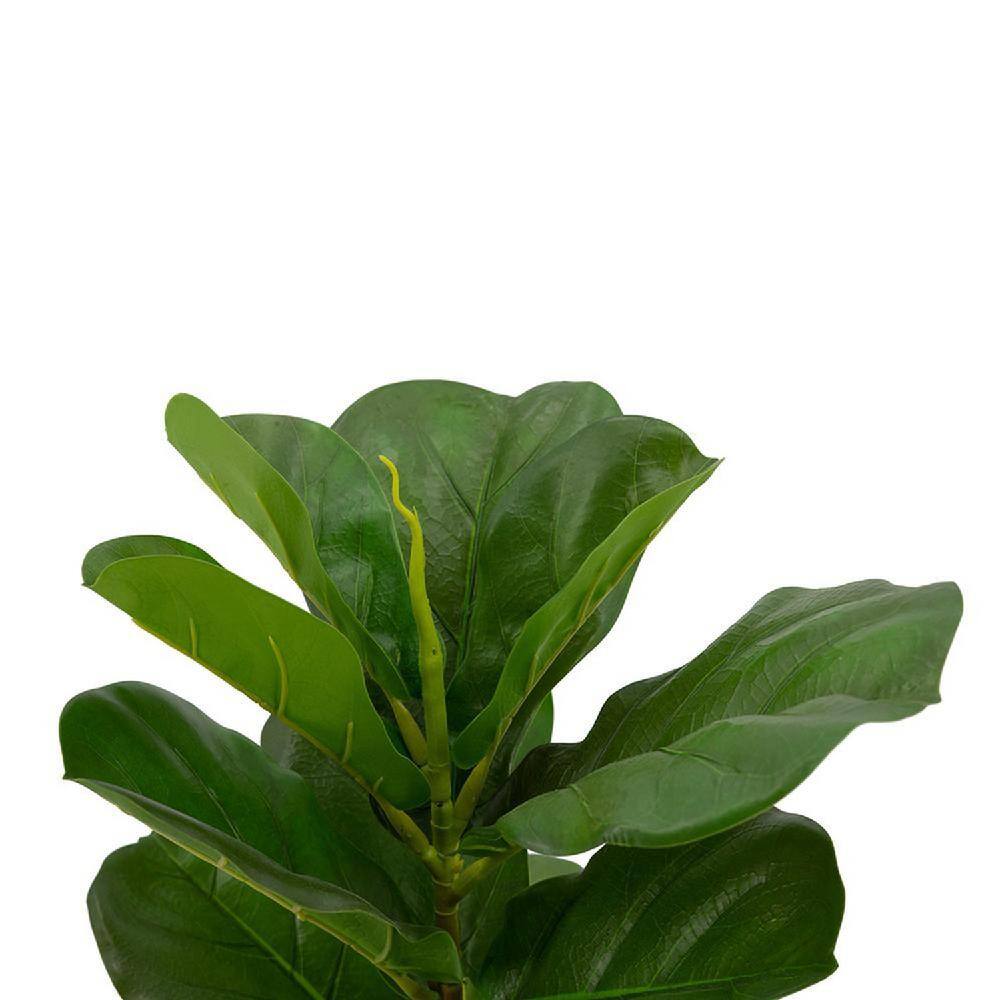 Tall Artificial Fiddle-Leaf Fig Tree in Woven Basket Set