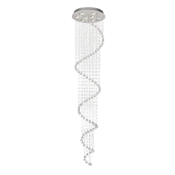 CWI Lighting Spiral 8 Light Flush Mount With Chrome Finish