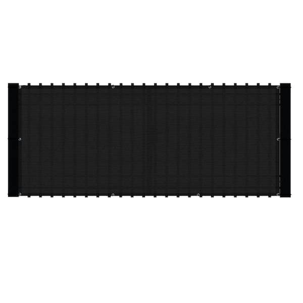 N/A 3 ft. x 10 ft. Black HDPE Balcony Privacy Screen with Grommets