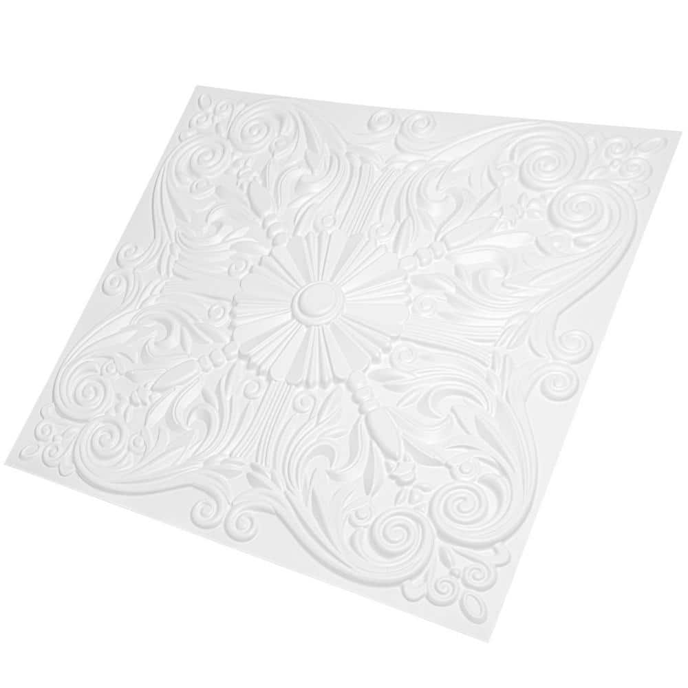 24'' x 24'' White PVC Decorative Ceiling Tile