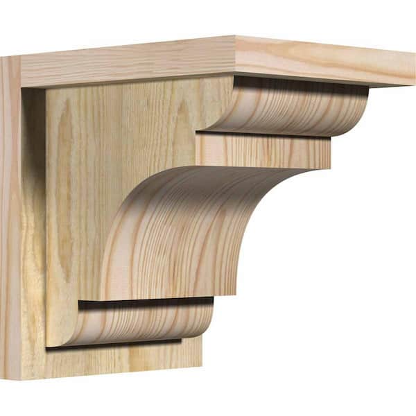Ekena Millwork 8 in. x 10 in. x 10 in. New Brighton Rough Sawn Douglas Fir Corbel with Backplate