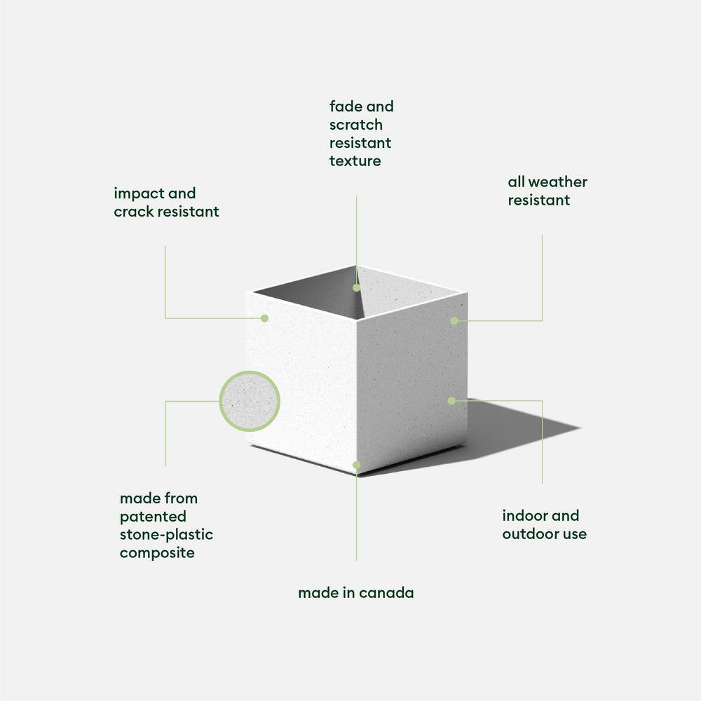 Compact 5'' Geo Cube Planter in Black and White, UV-Resistant
