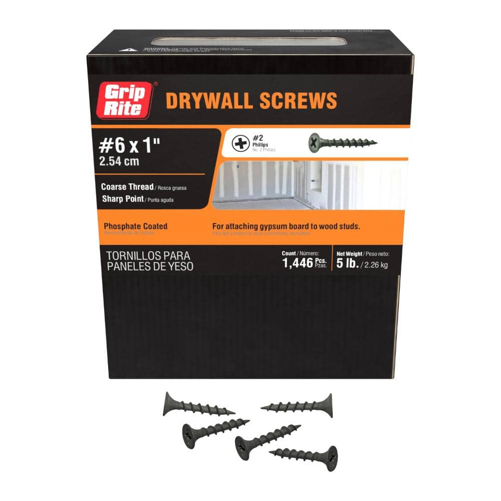 "#6 x 1 in. #2 Phillips Bugle Head Coarse Thread Drywall Screws 5 lb. Box" price history on PriceWatchPro