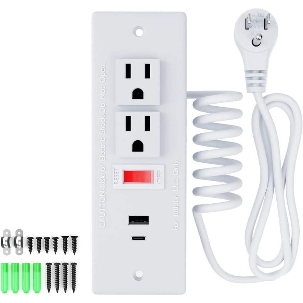 7.2 ft Cord 2-Outlet Surge Protector with 1 USB-A Port 1 USB-C Port Overload Protection PD 20W Fast Charge Kit price history on PriceWatchPro