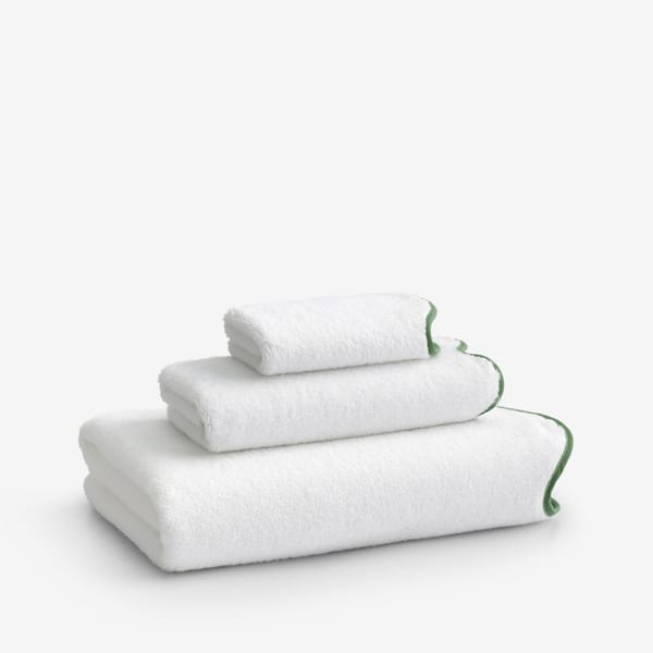 Company Cotton Scallop Green Cotton Wash Cloth