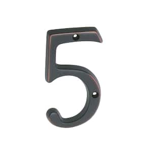 4 in. Aged Bronze Classic House Number 5