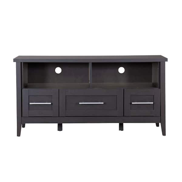 Baxton Studio Baxton 47 in. Dark Brown Wood TV Stand with 3 Drawer