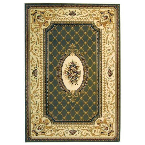 SAFAVIEH Lyndhurst Sage/Ivory 5 ft. x 8 ft. Antique Floral Medallion Area Rug