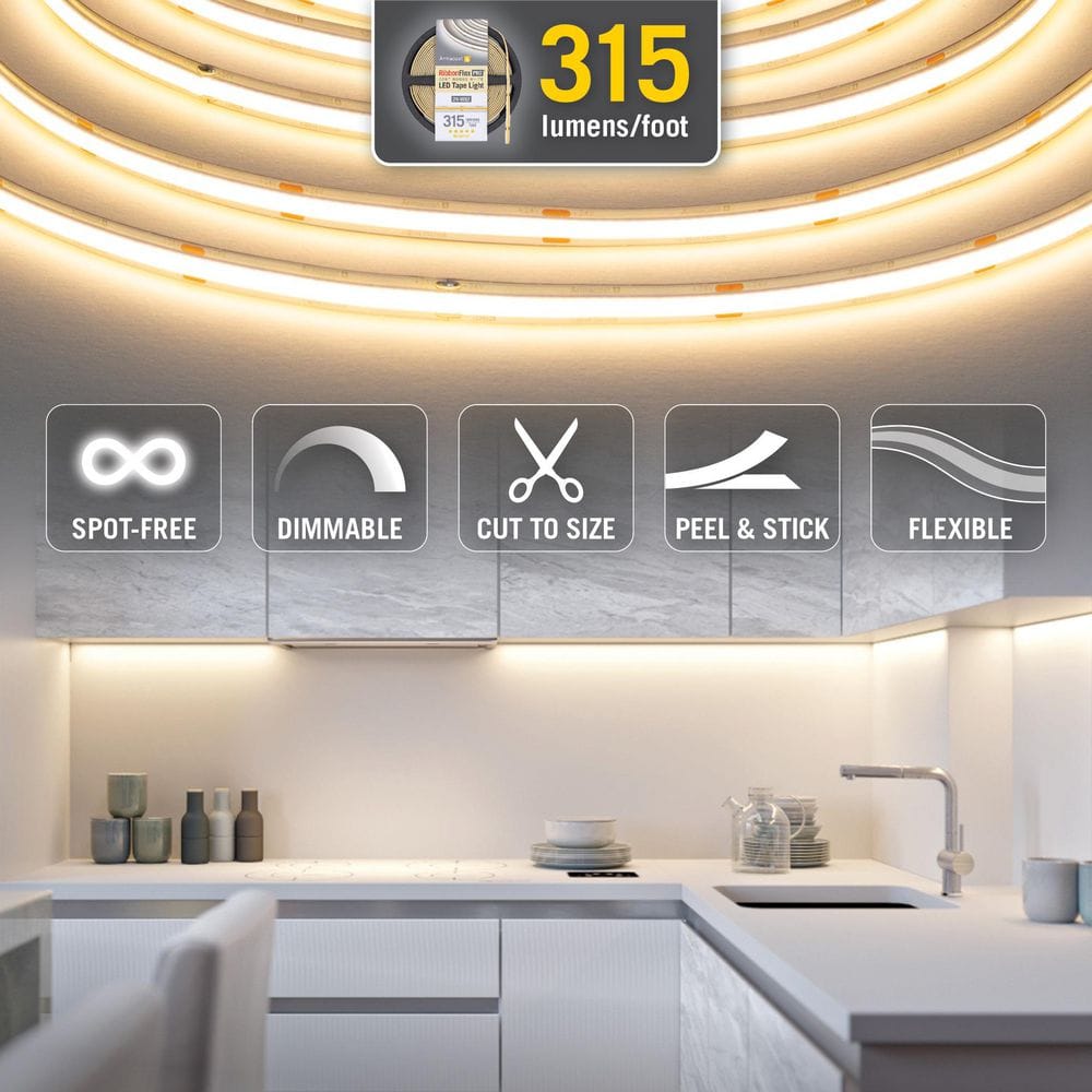 RibbonFlex Pro 24V 8ft White COB LED Strip Light