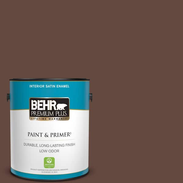 BEHR PREMIUM PLUS 1 gal. #S-G-770 Wild Horse Satin Enamel Low Odor Interior Paint & Primer