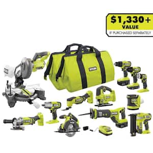 ONE+ 18V Cordless 12-Tool Combo Kit with (1) 1.5 Ah Battery and (2) 4.0 Ah Batteries and Charger