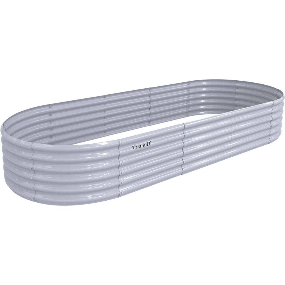 8 ft. x 3 ft. x 1.5 ft. Metal Oval Round Raised Garden Bed, Planter Box for Vegetables, Flowers in Light Grey price history on PriceWatchPro