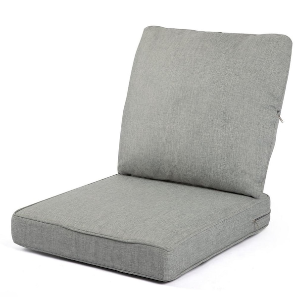 Sudzendf 24 in. W x 22 in. H Outdoor Lounge Chair Replacement Cushion in Light Gray