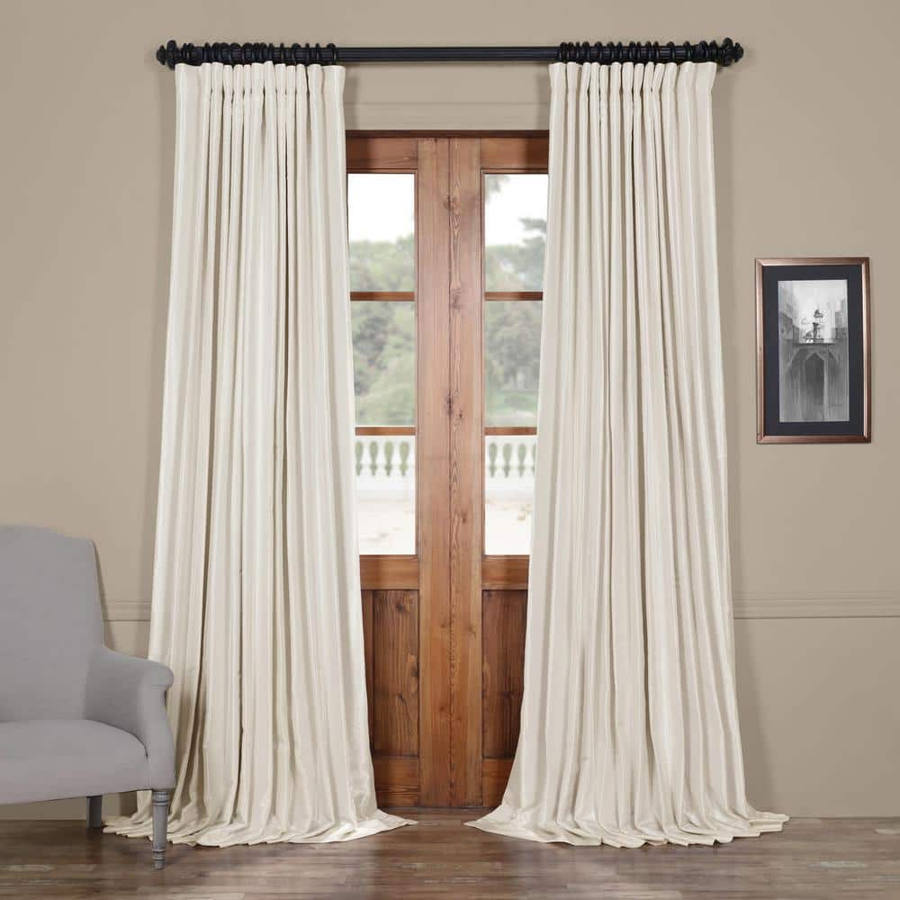 Exclusive Fabrics Furnishings Off White Extra Wide Rod Pocket Sheer Curtain 100 In W X 108 In L Pdch Ks2bo108dw The Home Depot