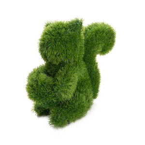 13 in. Green Artificial Turf Topiary Squirrel