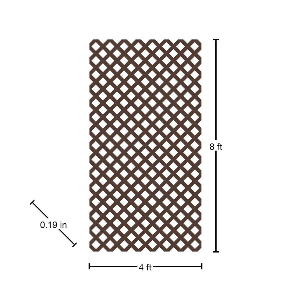 4 ft. x 8 ft. Brazilian Walnut Diamond Garden Vinyl Lattice