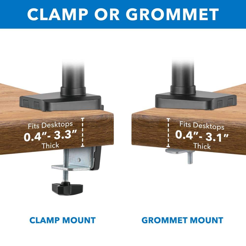 Black Triple Monitor Desk Mount with Gas Spring Arms