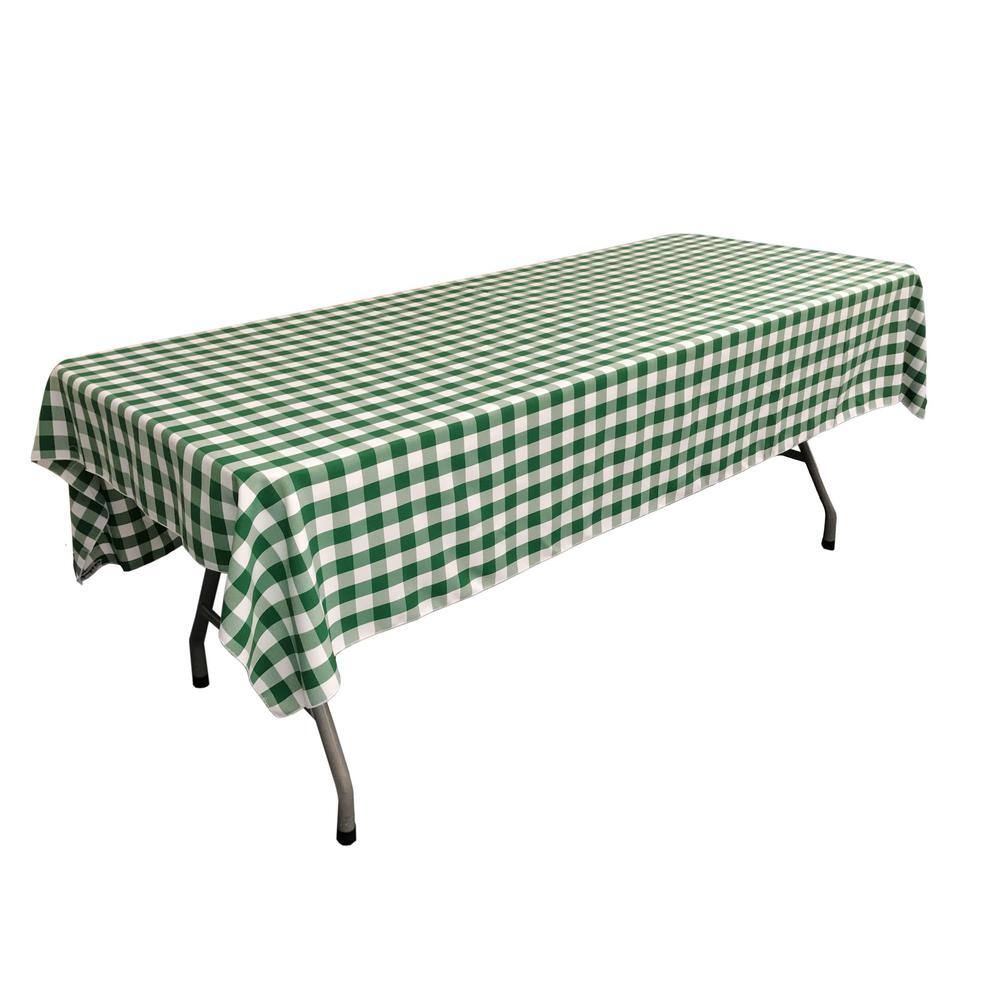 60 in. x 84 in. White and Hunter Green Checkered Rectangular Tablecloth price history on PriceWatchPro