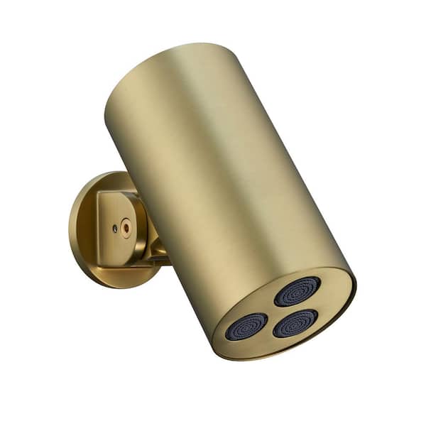 Tomfaucet 1-Spray Patterns with 6.9 GPM 3.15 in. Wall Mount Fixed Shower Head in Brushed Gold Rain Round
