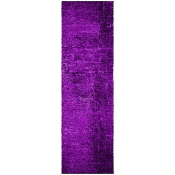 Dream Shag Premium Machine Washable Abstract ADS554 Purple 2 ft. x 7 ft. Runner Rug