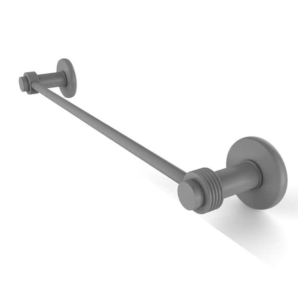 Allied Brass Mercury Collection 24 in. Wall Mounted Towel Bar with Groovy Accent in Matte Gray