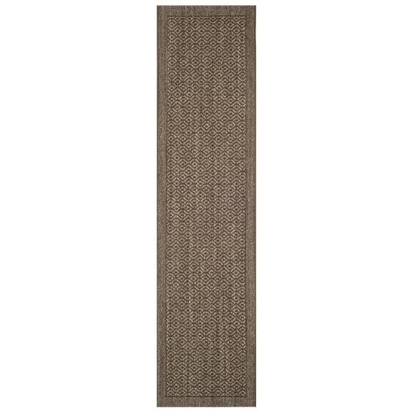 Palm Beach 2 ft. x 10 ft. Silver Speckled Border Runner Rug