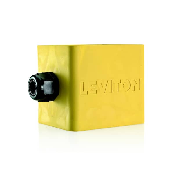 Leviton 2-Gang Standard Depth Pendant Style Cable Dia 0.590 in. - 1.000 in. Portable Outlet Box, Yellow