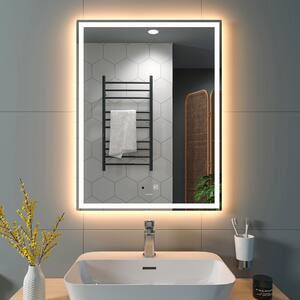 WZ 700 X 700mm Illuminated LED Bathroom Mirror With Built-in Bluetooth Speaker Dimming Function Demister Pad And Touch Sensor Switch Color : Ice blue light, Size : 600mm 