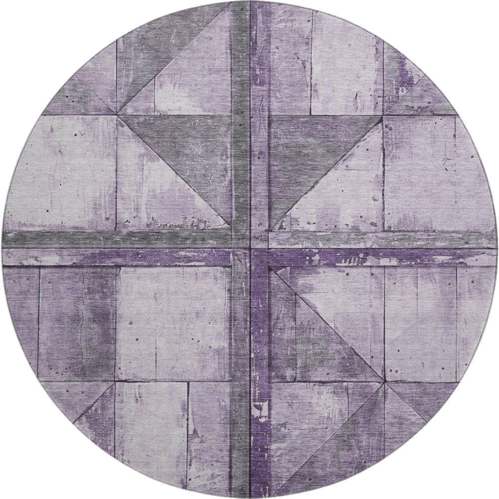 Mayfield Premium Machine Washable Abstract AMF1876 Purple 8 ft. x 8 ft. Round Rug price history on PriceWatchPro