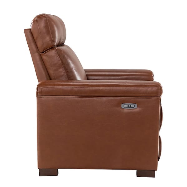ARTFUL LIVING DESIGN Casio 36.02 in. Wide Brown Genuine Leather
