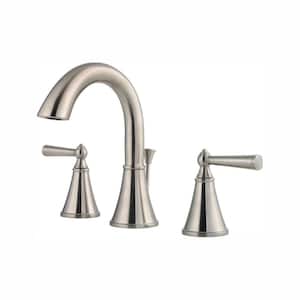 Saxton 8 in. Widespread Double Handle Bathroom Faucet in Brushed Nickel