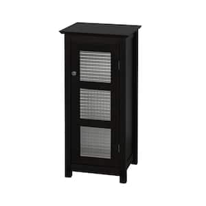 Cape Cod 13-1/2 in. W x 30-1/2 in. H x 13 in. D Bathroom Linen Storage Floor Cabinet with Glass Door in Espresso