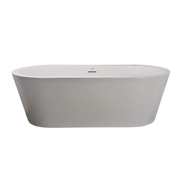 CELESTE 70 in. x 32 in. Air Bathtub with Center Drain in White