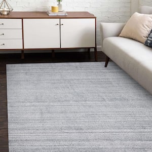 Harbor Contemporary Solid Heather 8 ft. x 10 ft. Hand-Knotted Area Rug