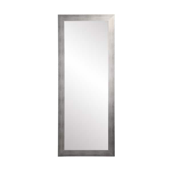 BrandtWorks Large Rectangle Silver Contemporary Mirror (55 in. H x 32 in. W)