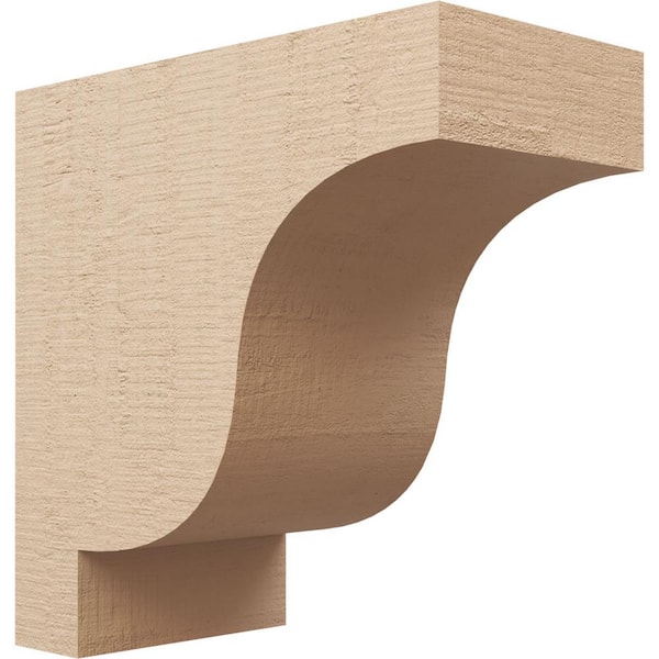 Ekena Millwork Classic Series 1 9 in. x 18 in. x 18 in. Newport Rough Cedar Woodgrain Timberthane Polyurethane Corbel in Primed Tan