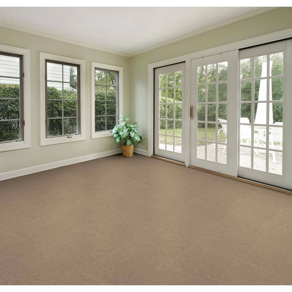 18" Smoke Gray Self-Stick Indoor/Outdoor Carpet Tiles - 16 Pack