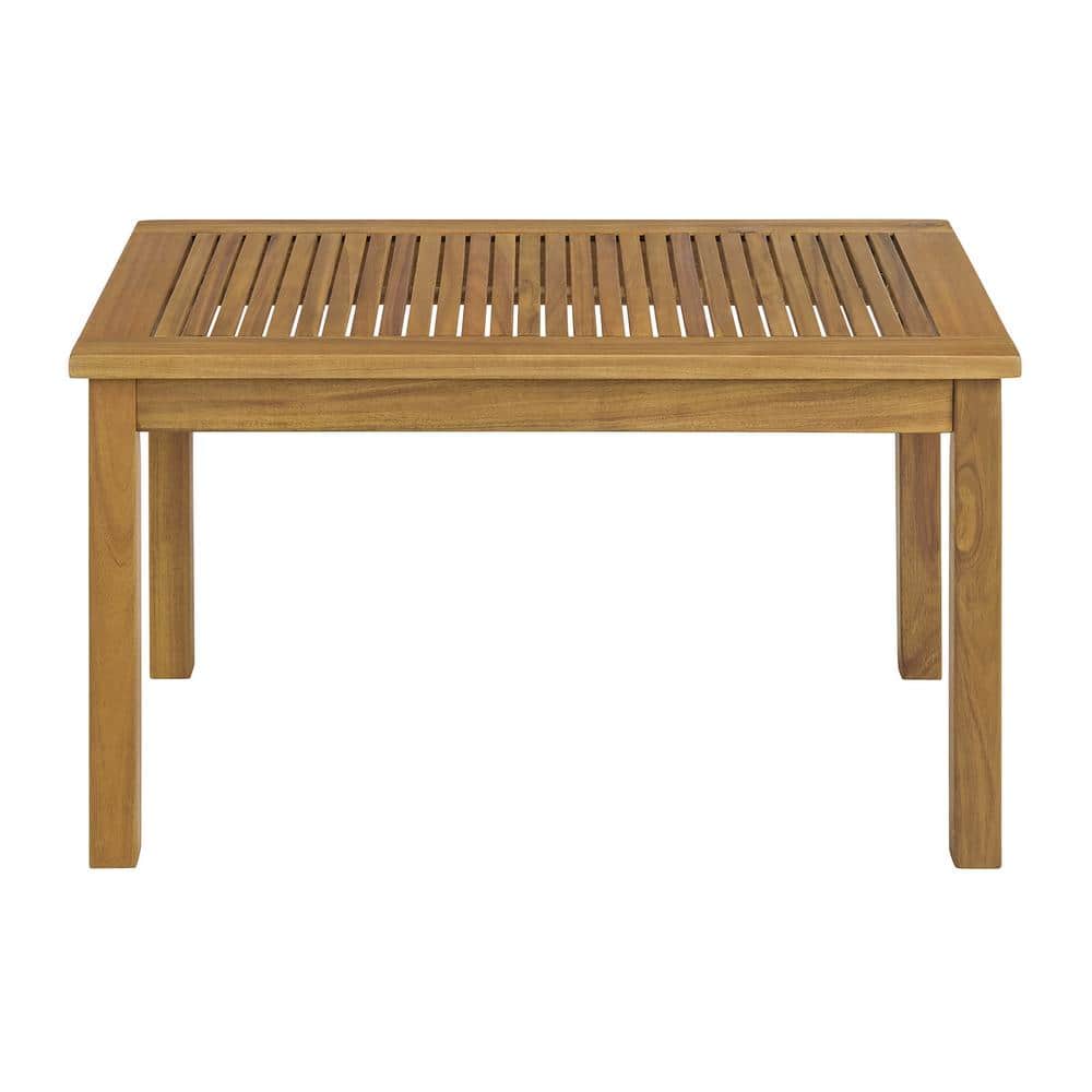 Okemo 2-Piece Acacia Wood Outdoor Patio Set with Cream Cushions
