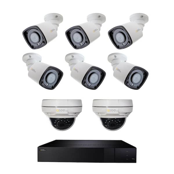 Q-SEE 16-Channel 4K 2TB NVR Surveillance System with 4MP 2-Dome and 1080P 6-Starlight Bullet Camera