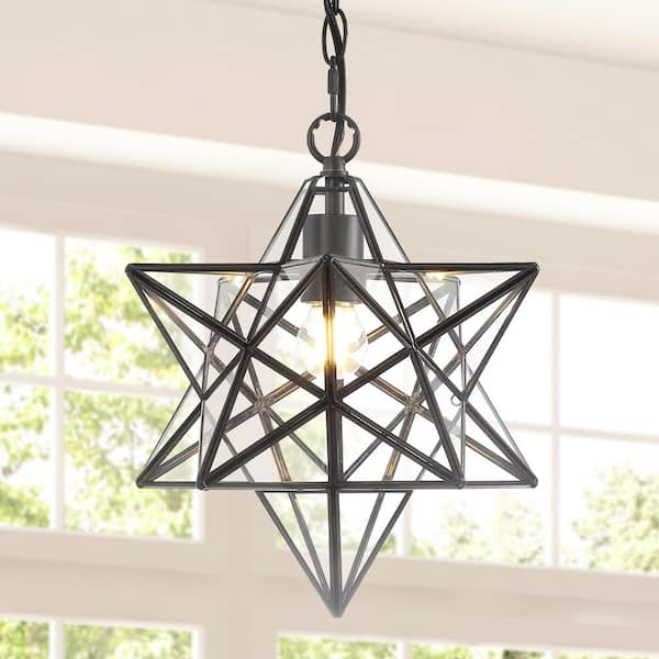 Photo 1 of Stella 1-Ligth Oil Rubbed Bronze Moravian Star Metal/Glass LED Pendant