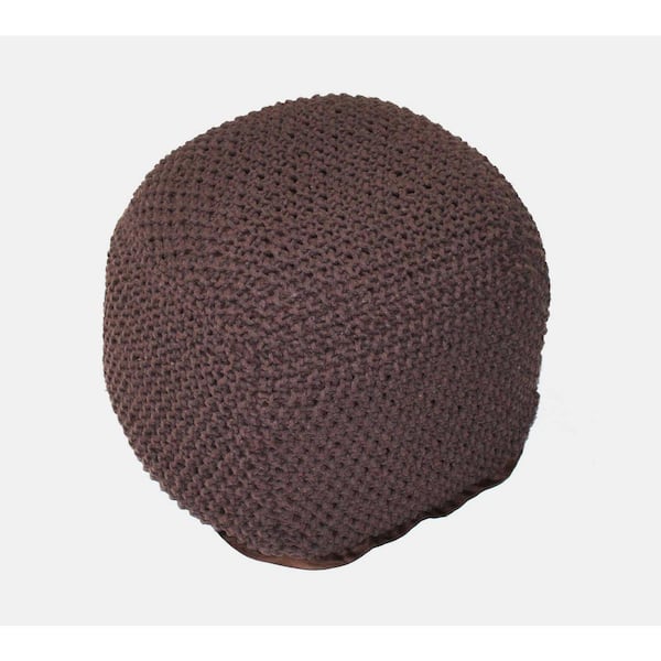 wetiny Brown Cotton SEMI-Rounded Pouf 20240511-B181P182669 - The Home Depot