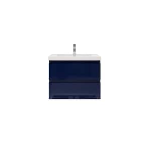 Bohemia 29.40 in. W Bath Vanity in High Gloss Night Blue with Reinforced Acrylic Vanity Top in White with White Basin