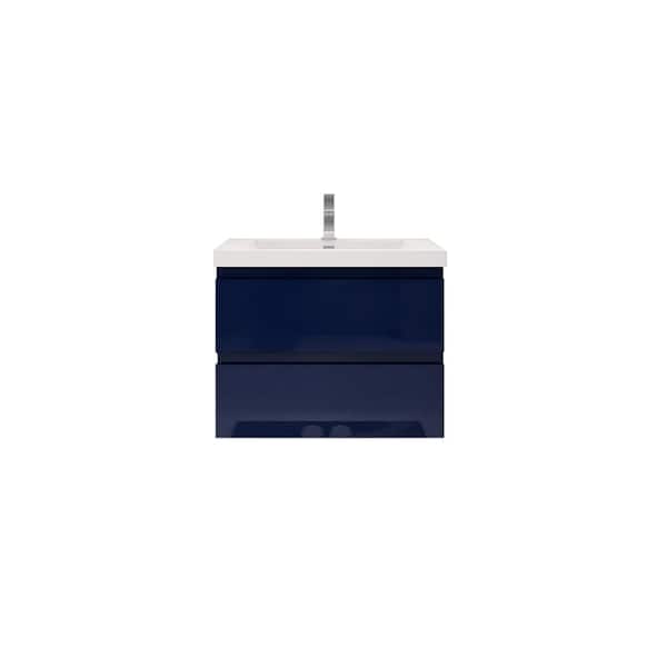 Moreno Bath Bohemia 29.40 in. W Bath Vanity in High Gloss Night Blue with Reinforced Acrylic Vanity Top in White with White Basin