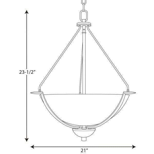 Elegant Antique Bronze 3-Light Inverted Pendant with Fluted Glass Shade
