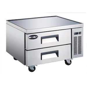 36.5 in. W 6.5 cu. ft. Commercial Chef Base Refrigerator Cooler in Stainless Steel