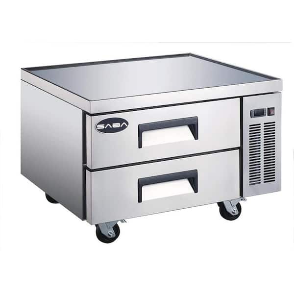 SABA 36.5 in. W 6.5 cu. ft. Commercial Chef Base Refrigerator Cooler in Stainless Steel