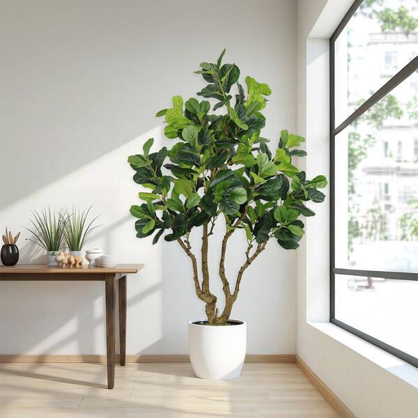 HOYMN 6.9 ft. Artificial Fiddle Leaf Fig Tree with UV Resistant