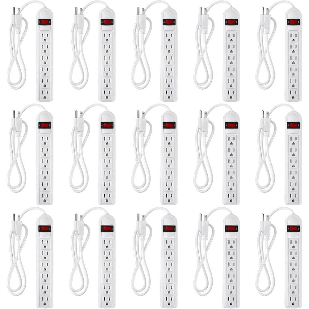 6-Outlet Power Strip Surge Protector with Switch, 4 ft. Cord Length and Ove
